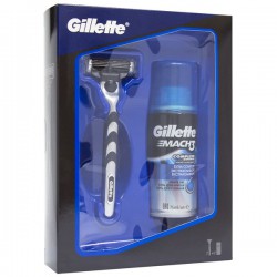 Набор для мужчин, Gillette (Жиллет) станок для бритья Мак 3 + 1 сменная кассета + гель для бритья Мак 3 Комплит Дефенс Экстра Комфорт 75 мл