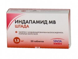 Индапамид МВ Штада, табл. с пролонг. высвоб. п/о пленочной 1.5 мг №30