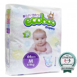 Подгузники 66 шт. Ecoboo 4-9 кг р.  M